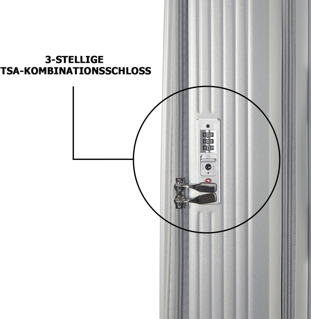 Polycarbonat Hartschalenkoffer Set 3-teilig, Spezielles Frontöffnungssystem mit Organizer-Fach, Erwe