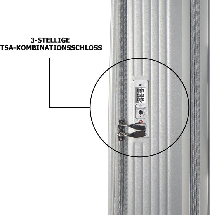Polycarbonat Hartschalenkoffer Set 3-teilig, Spezielles Frontöffnungssystem mit Organizer-Fach, Erwe