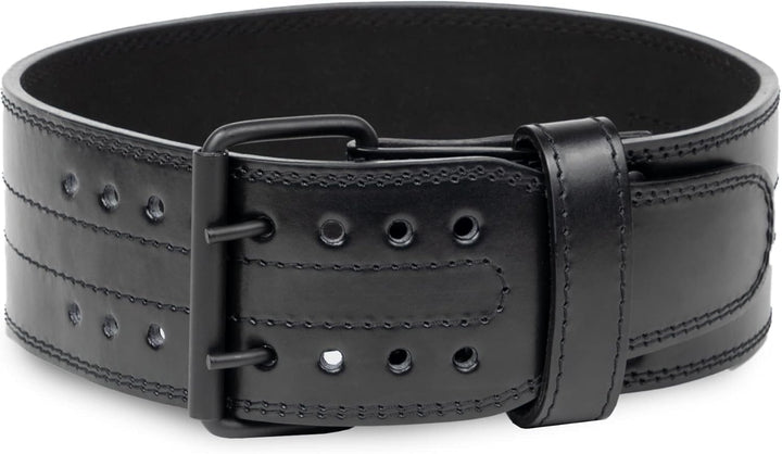 Gewichthebergürtel, 6 mm, echtes Leder, doppelte Zinken, robust, 10,2 cm breit, starke, stabilisiere