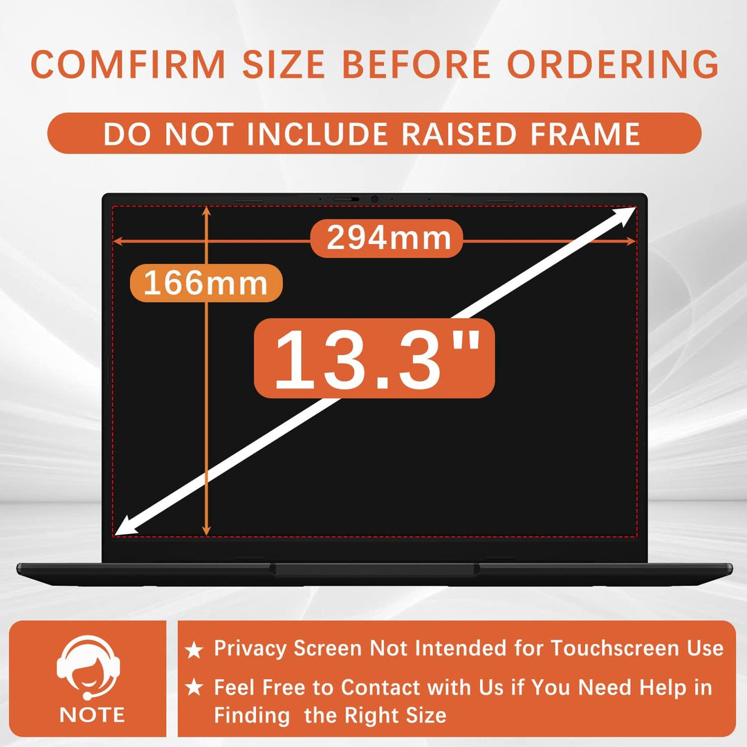 HaruYo Laptop Blickschutzfilter 13.3 Zoll 16:9, Notebook Privacy Filter, Anti-Spy Blickschutzfolie A