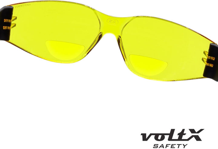 3 x voltX ‘GRAFTER’ BIFOKALE (GEMISCHT: 1x Klar 1x Gelb 1x Rauchgrau +3.0 Dioptrie) Leichtgewichts I