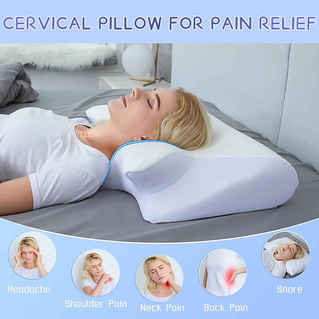 Pillow Daddy Schlafkissen, Kissen für Nackenschmerzen Memory Foam Nackenkissen, Ergonomisches Anti S