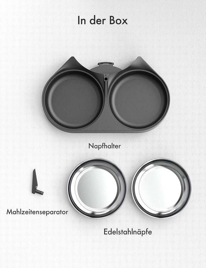 PETLIBRO 5L Futterautomat Katze Automatischer 5G WiFi (Zwei Näpfe- schwarz)