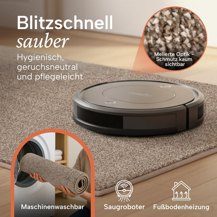 Blumtal Fussmatte 50x80 cm - Mikrofaser Schmutzfangmatte mit wasserdichter TPR-Rückseite - rutschfes