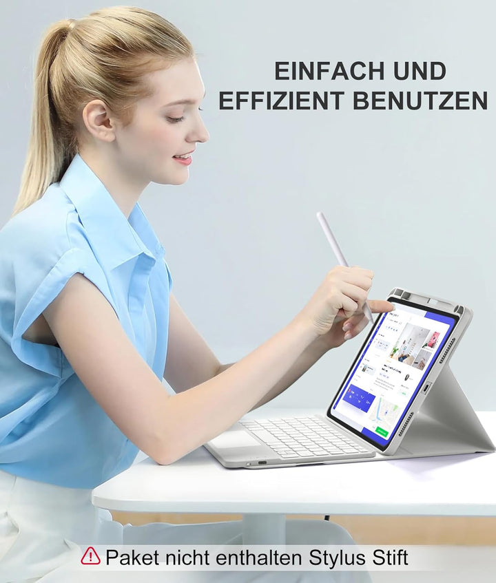 Vobafe Hülle mit Tastatur für iPad Air 11 Zoll (2025 M3/2024 M2), iPad Air 5 4 2022/2020 10,9 Zoll,
