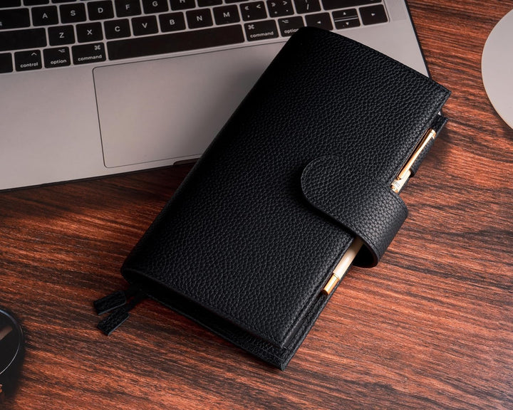 Ox Knight Ledereinband für Hobonichi Weeks/Weeks Mega - mit Stiftschlaufe, Kartenfächern, Rückentasc