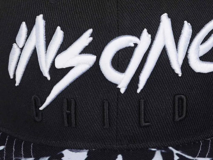 Nebelkind Snapback Cap Insane Child Schwarz Weiss Kappe 6-Panel One Size