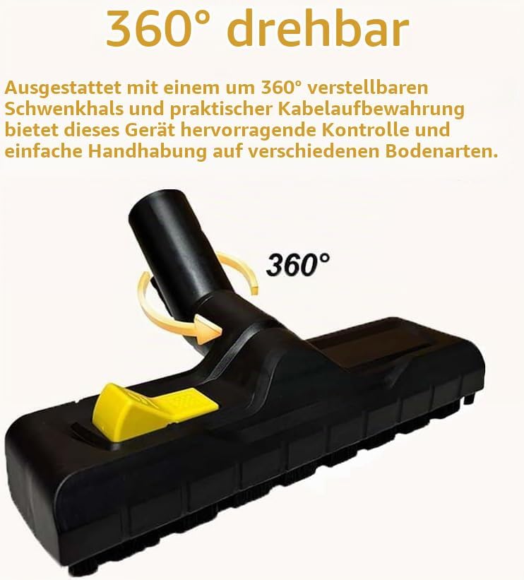 Bodendüse kompatibel mit Kärcher WD3 WD4 WD5 WD6 – 35mm Staubsauger Bodendüse Ersatz, Trockensaugdüs