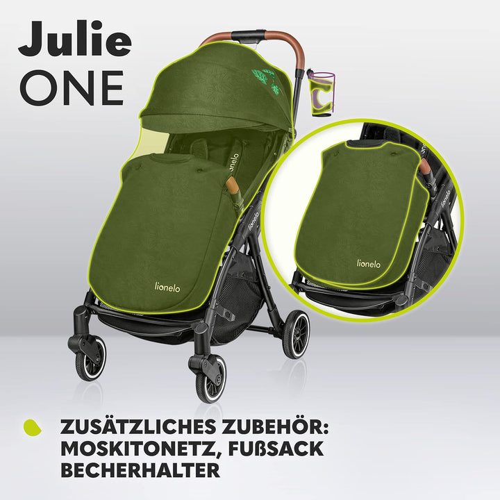 LIONELO Julie One Buggy Kinderwagen bis 22 kg, verstellbare Rückenlehne und Fussstütze, Moskitonetz,