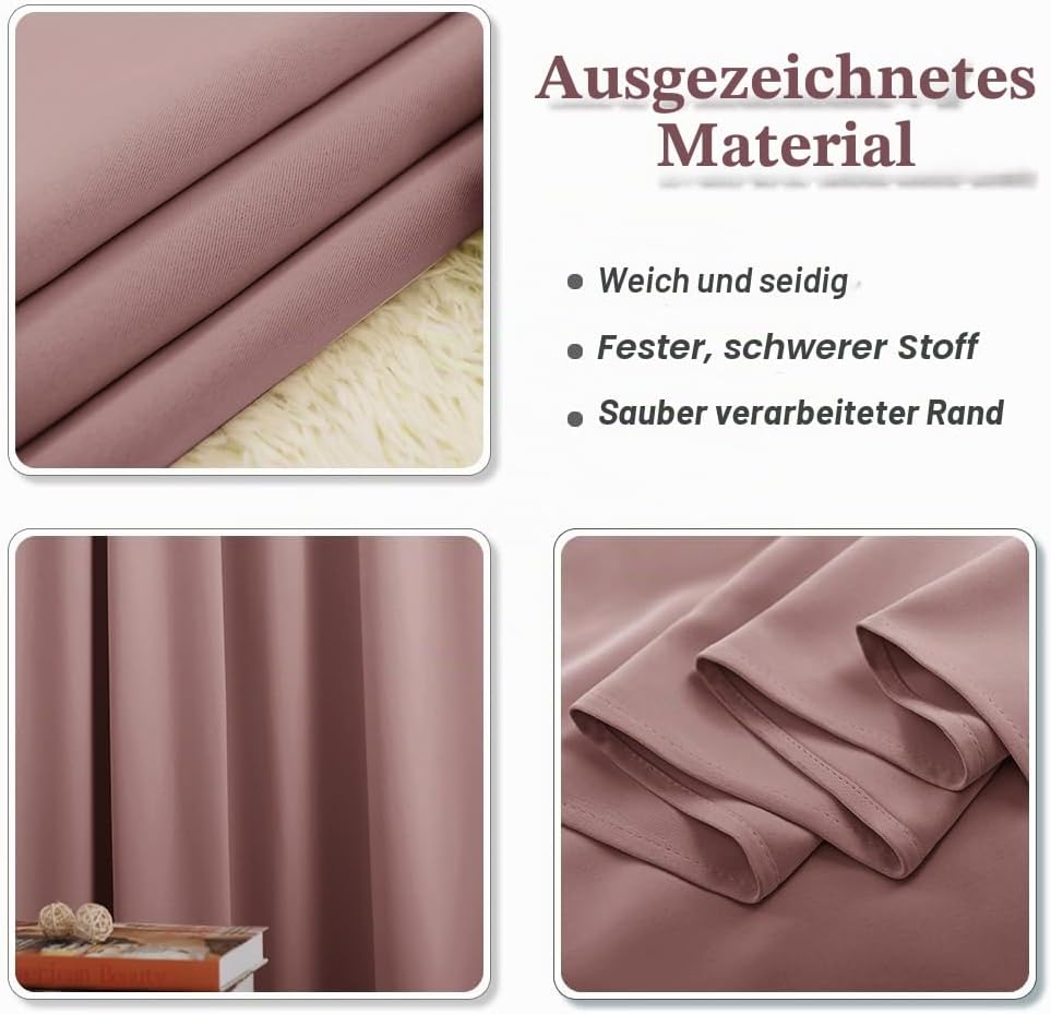 PONY DANCE Thermovorhang gegen Hitze Übergardinen Wohnzimmer mit Kräuselband 2er Set H 260 x B 140 c