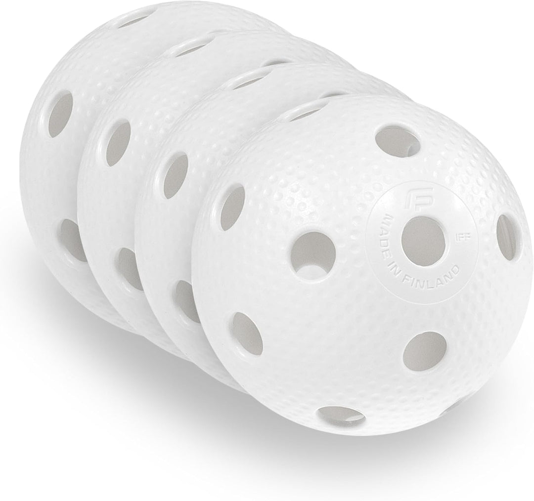 Fat Pipe Floorball & Unihockey Ball 4er Set Wettkampfball + Trainingsball mit IFF Zertifikat für gep