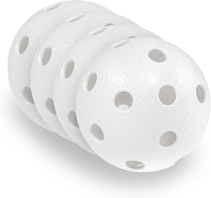 Fat Pipe Floorball & Unihockey Ball 4er Set Wettkampfball + Trainingsball mit IFF Zertifikat für gep