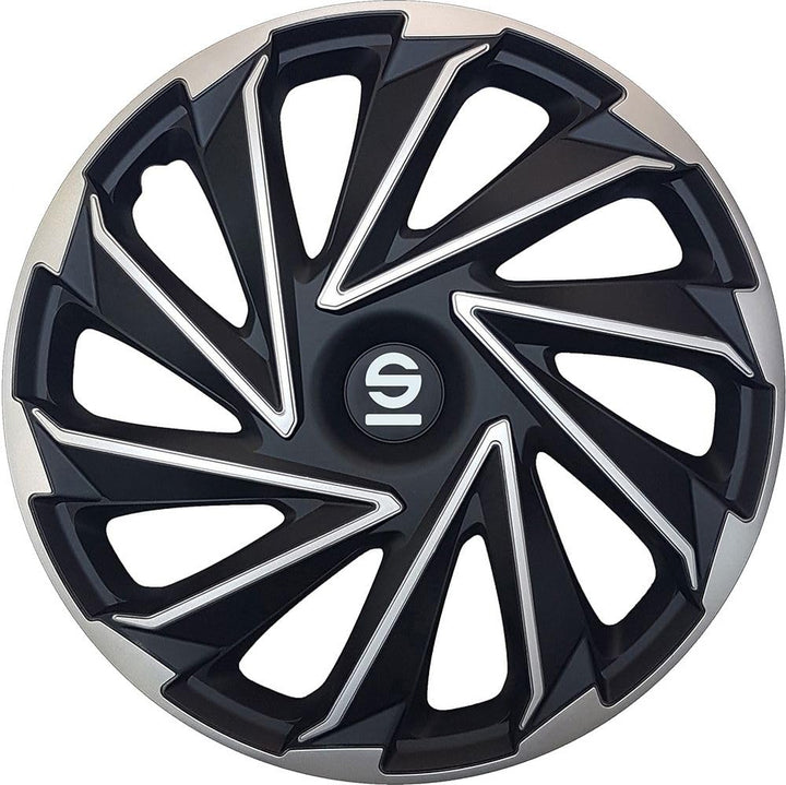 SPARCO Satz Radzierblenden Varese 16-Zoll Silber/Schwarz, 36.5 x 17.2 x 36.5 cm