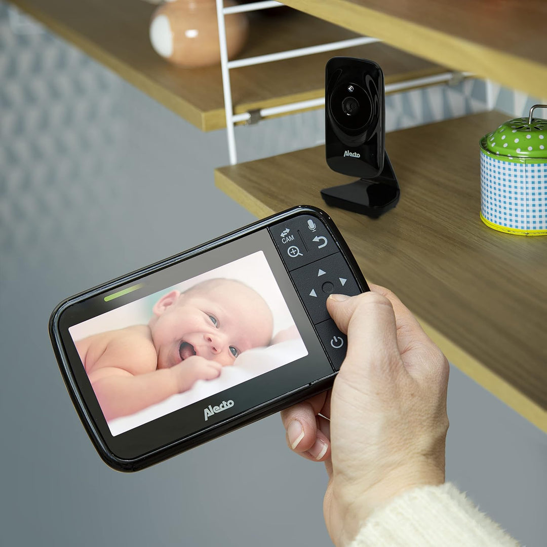 Alecto DVM149 Babyphone mit Kamera - Indoor Videobabyphone mit Bildschirmauflösung: 480x272 - Babyfo