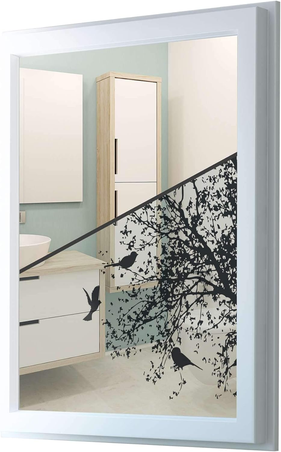 Fensterdeko I Sichtschutz Fenster-Sticker Selbsthaftend I Dekofolie für Bad, Küche, Kinderzimmer - W