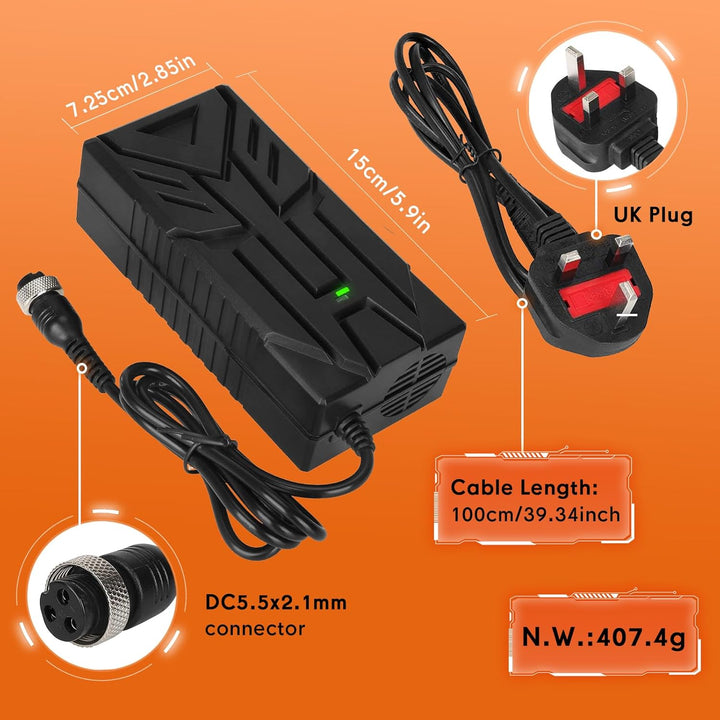 Ladegeräte für Scooter，54.6V 2A Ladegeräte für Smartgyro Speedway，UrbanGlide E-Cross Pro，48V Lithium