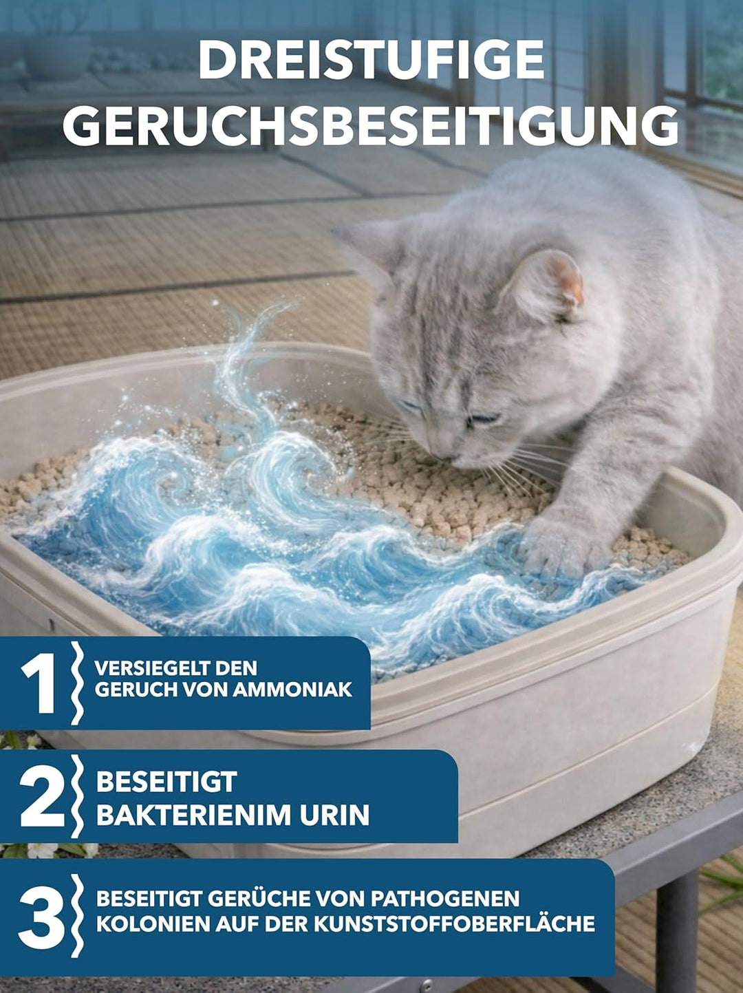 Tofu Katzenstreu | Antibakterielle, spülbare und Geruchshemmende | Katzenstreu staubfrei auf Pflanze