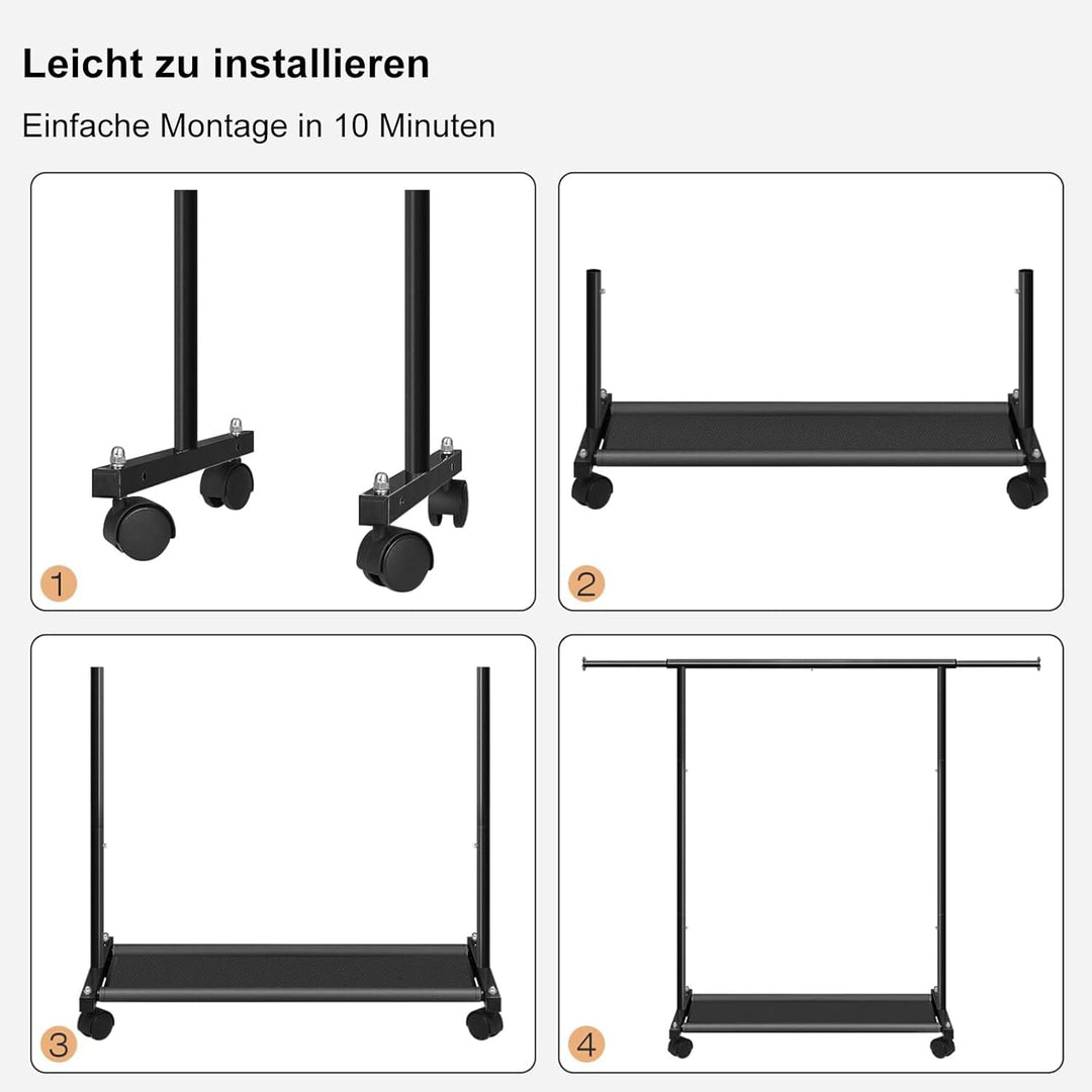 MISSLO Kleiner Kleiderständer zum Aufhängen von Kleidern, Kleiderstange Rollen Stabil für Kinder,Tod