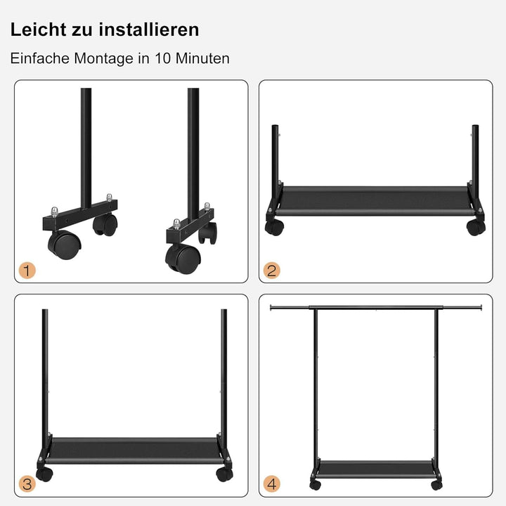 MISSLO Kleiner Kleiderständer zum Aufhängen von Kleidern, Kleiderstange Rollen Stabil für Kinder,Tod