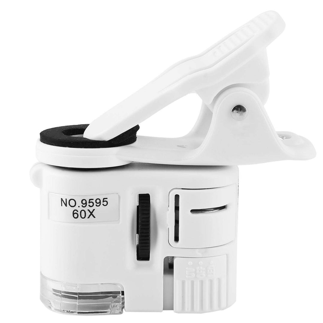 Handy-Mikroskop 60X Digitalmikroskop mit LED UV Licht HD Optische Linse 180° Mini Clip für Smartphon