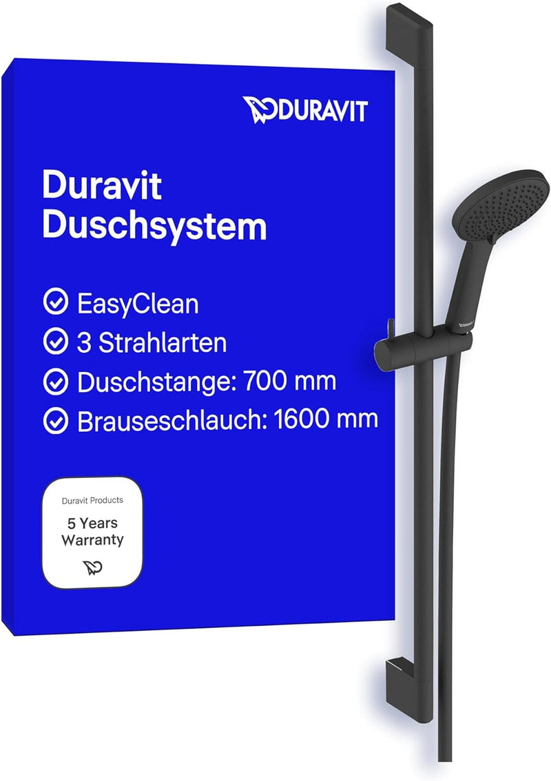 Duravit Universal Duschsystem, Duschset mit 3 Strahlarten (Rain, Intense Rain, Soft Rain), Duschstan