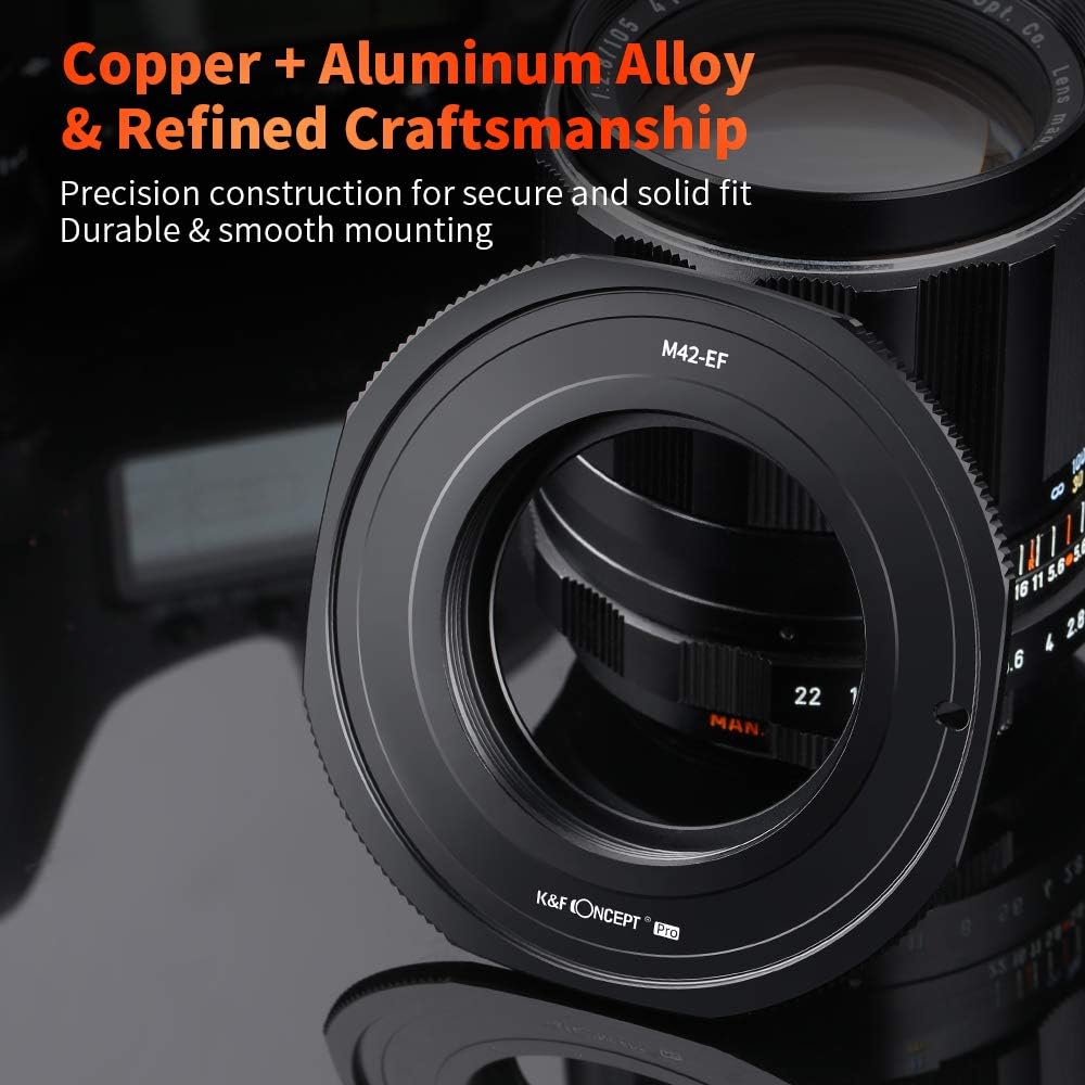 K&F Concept M10135 M42-Canon EOS Hochpräziser Adapterring Objektivadapter Objektiv Mount Adapter Rin