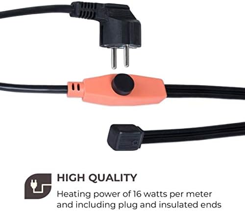 Waldbeck Flow Wire 4 Frostschutzkabel, Länge: 4 m Frostschutzkabel + 1,8 m Stromzuleitung, mit Therm