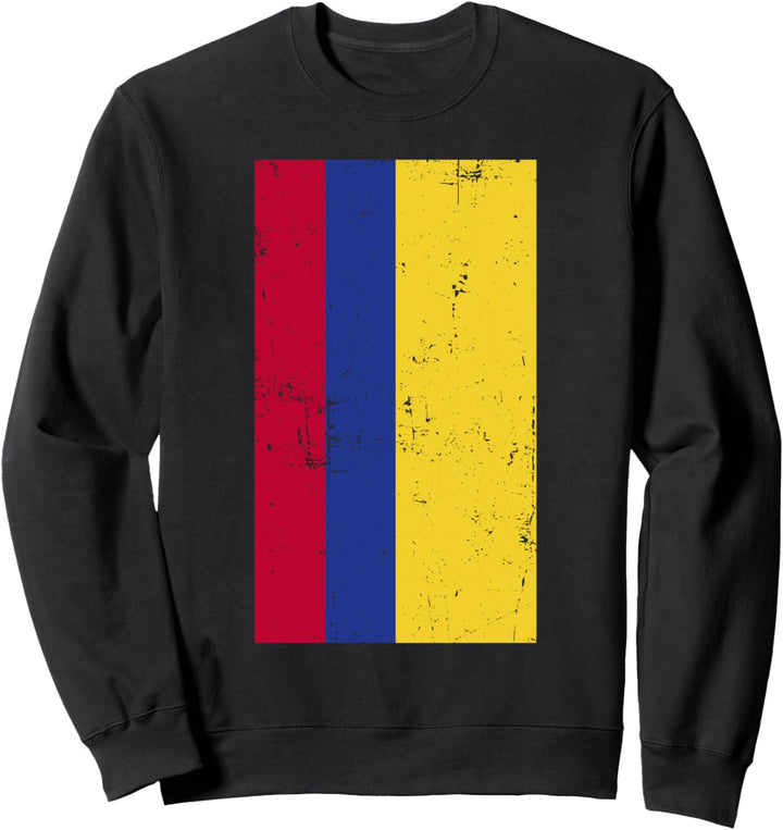 Colombia South America Bogotá Distressed Flag Sweatshirt