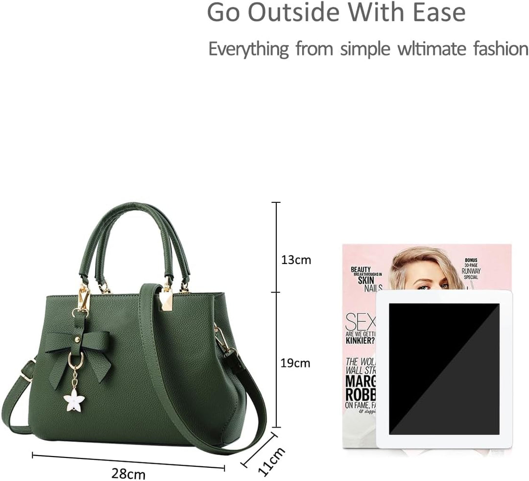 NICOLE & DORIS Damen Handtaschen Designer Tasche Elegante Frauen Umhängetasche PU Leather Shopper He