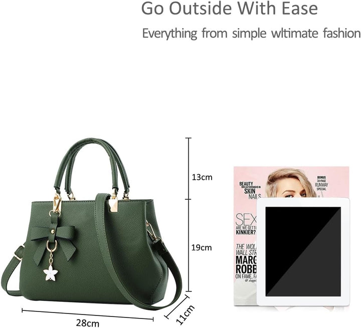 NICOLE & DORIS Damen Handtaschen Designer Tasche Elegante Frauen Umhängetasche PU Leather Shopper He
