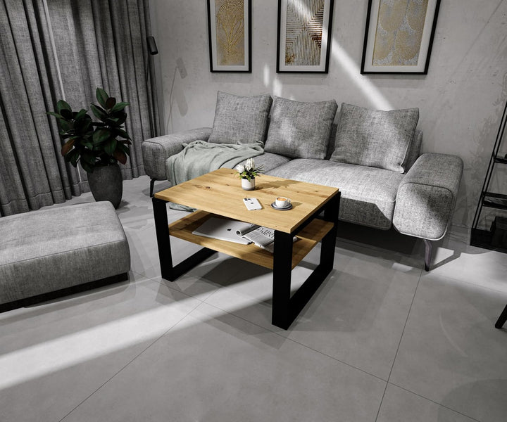 Couchtisch 61×51 cm – Wohnzimmertisch aus Holzwerkstoff, Stabiler & moderner Kaffeetisch mit zusätzl