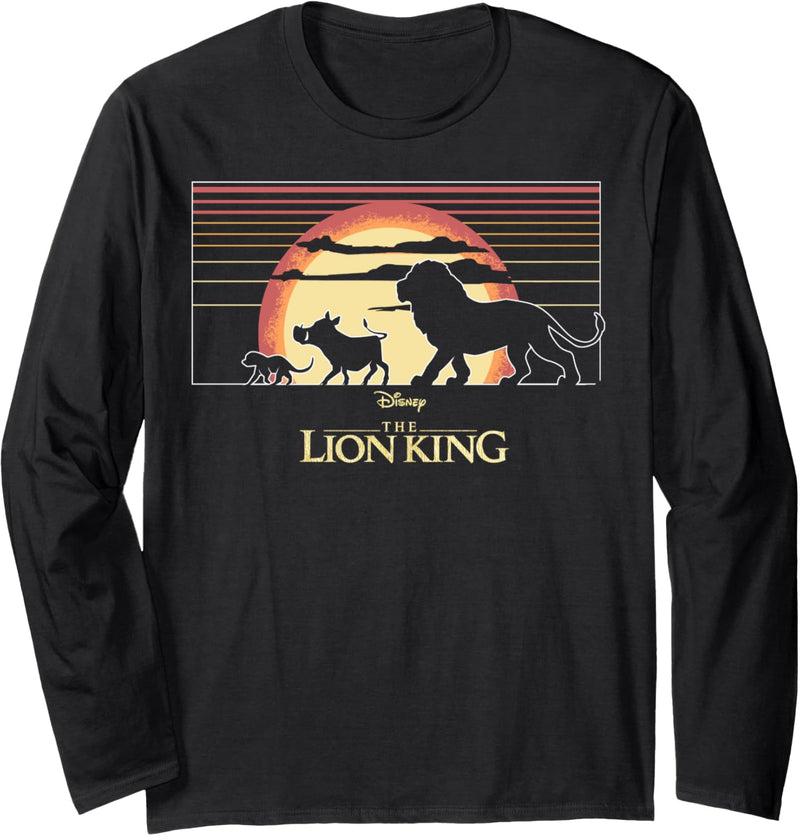 Disney The Lion King Simba Timon And Pumba Sunset Stripes Langarmshirt