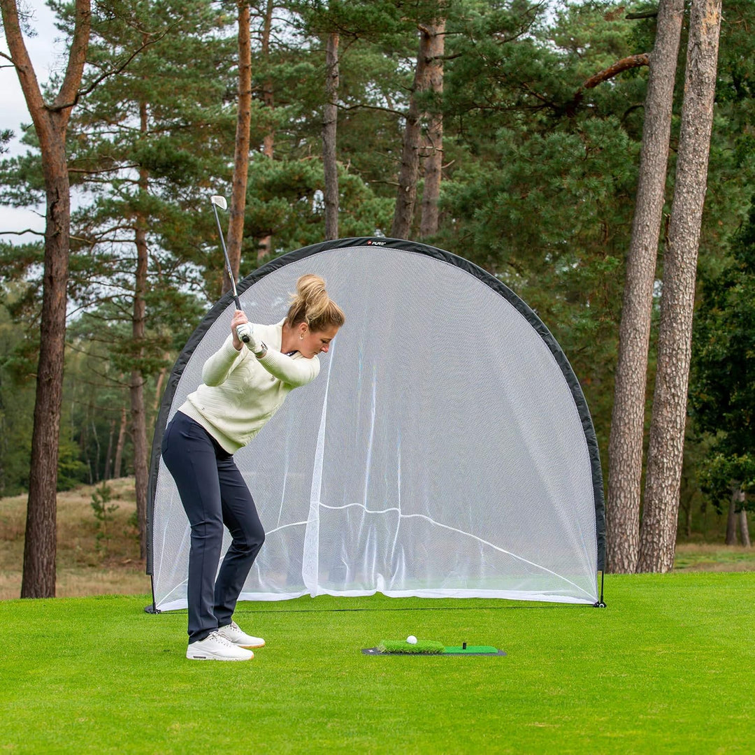Pure2Improve Unisex-Adult Trainingsnetz Golf 2.40x2.10m Schwarz/Weiss, 2.40x2.10m Schwarz/Weiss