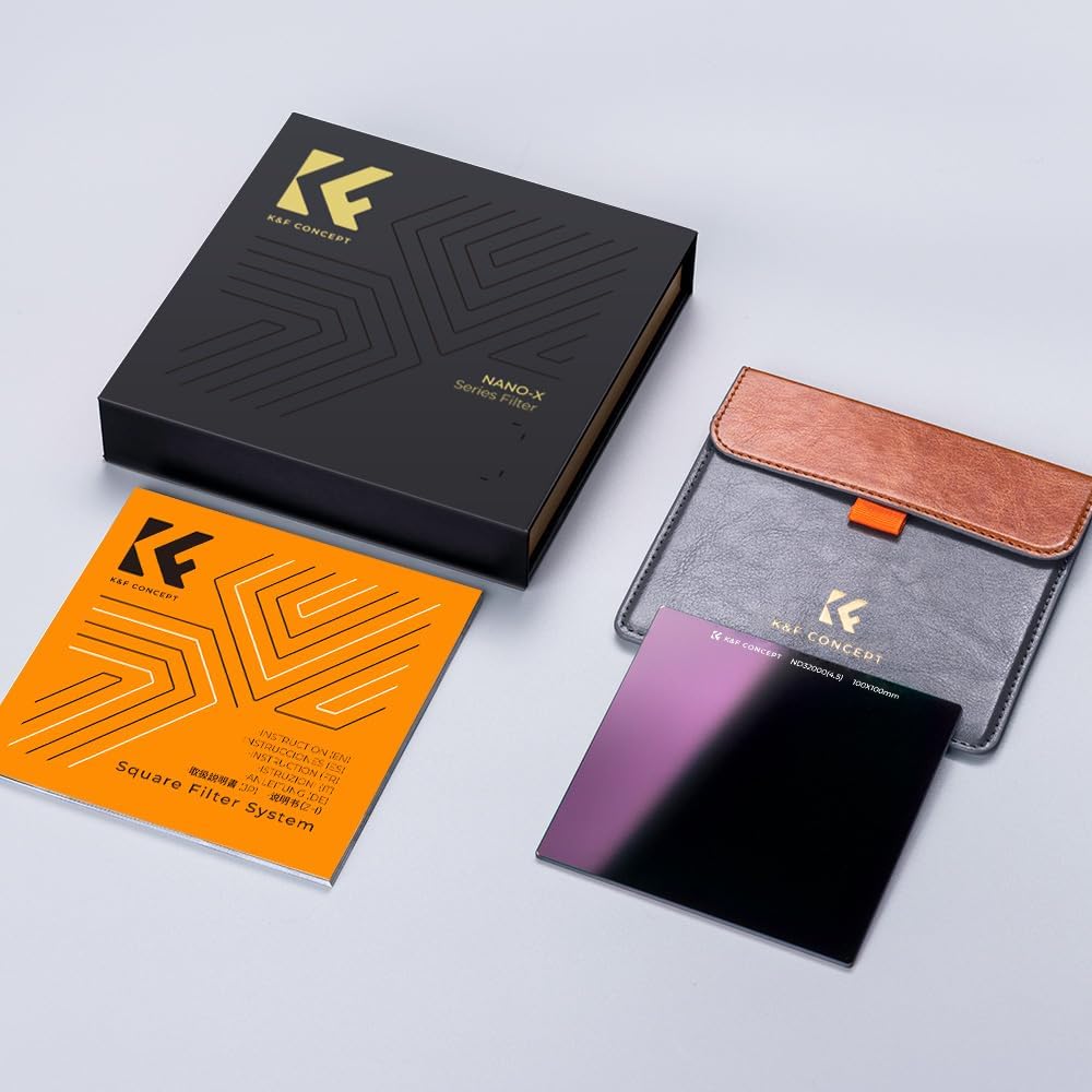 K&F Concept Nano-X Rechteckfilter ND32000(15 Stop) 100x100mm Square Filter Graufilter aus Optisches