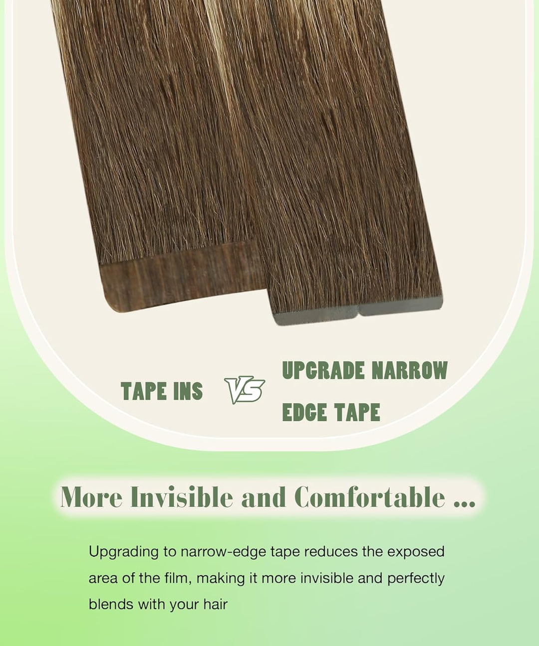 SURNEL Tape in Echthaarverlängerungen Braun Balayage Farbe 4-27-4 Mittelbraun Verblassen zu Honigblo