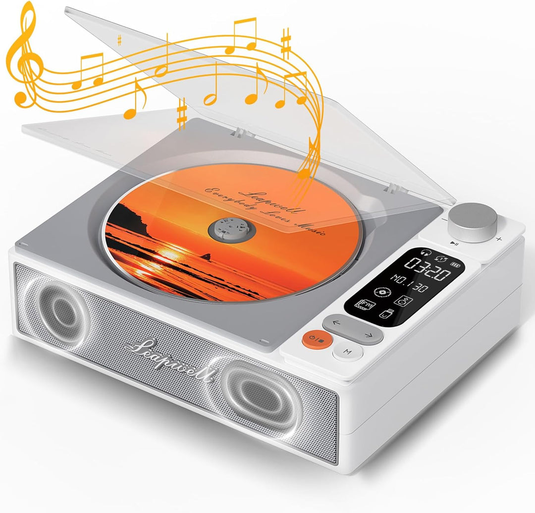 CD Player Tragbar, Leapwell Tragbarer CD Player mit Lautsprecher Bluetooth CD-Player mit Fernbedienu