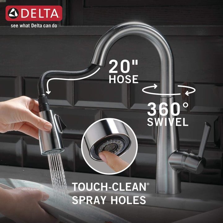 Delta Wasserhahn Essa Single Griff Bar/Prep Wasserhahn mit magnatite Docking und touch-clean Spray H