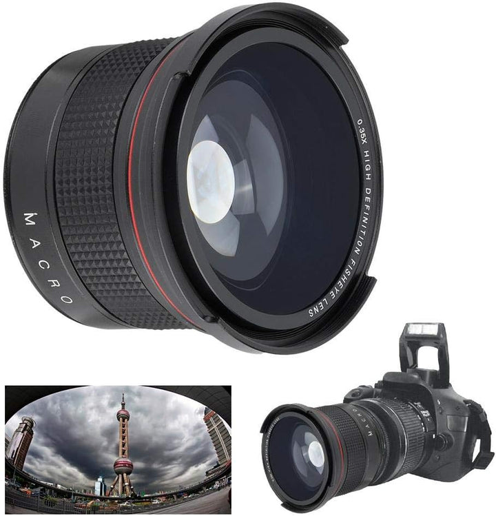 58MM 0,35X Fisheye Objektiv Super Weitwinkelobjektiv für Canon/Nikon/Sony/Minolta/Pansonic/Olympus/P