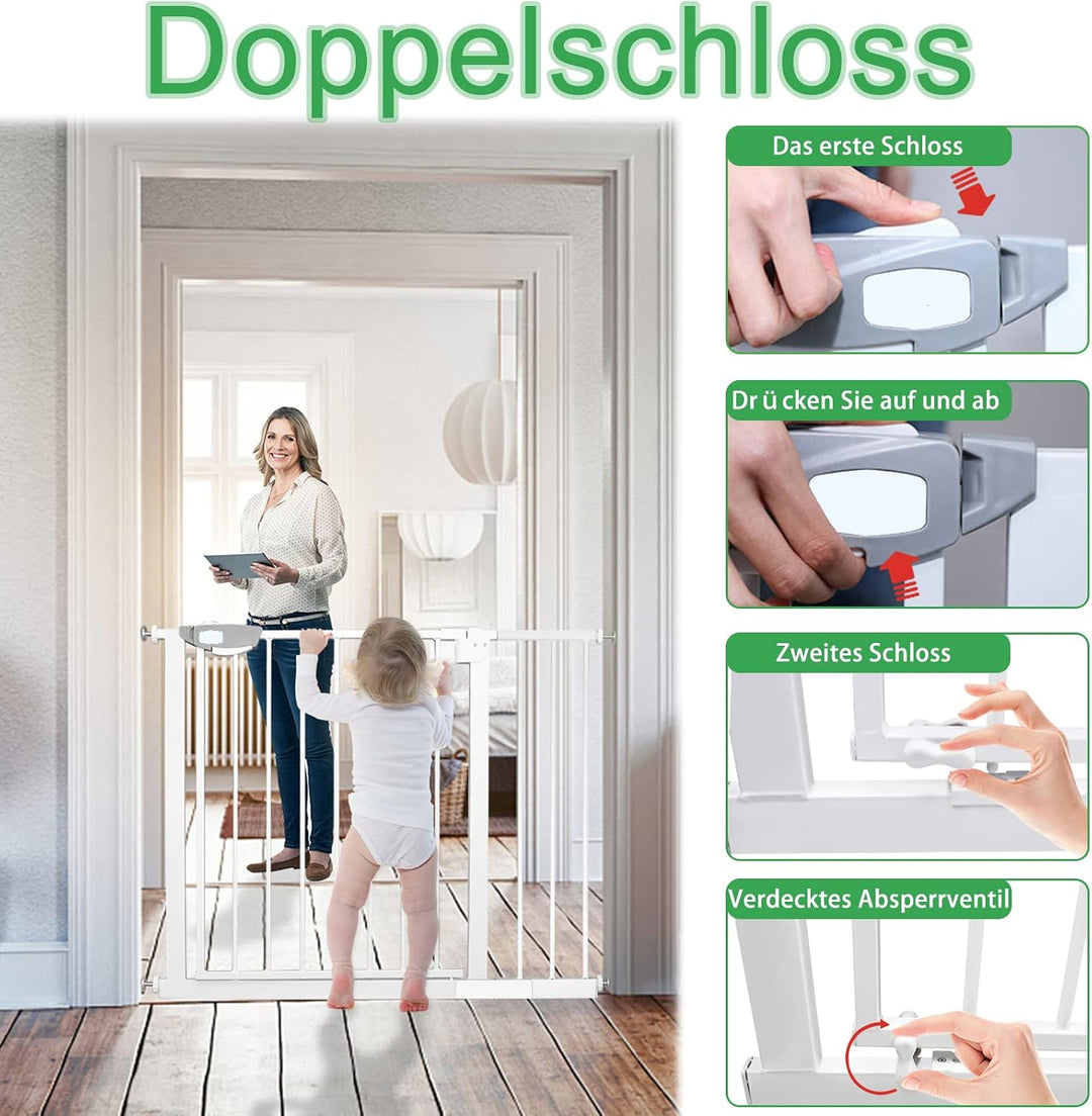 Froadp Türschutzgitter Baby Treppengitter Kindergitter ohne Bohren 95-105cm Türgitter Treppen Beidse