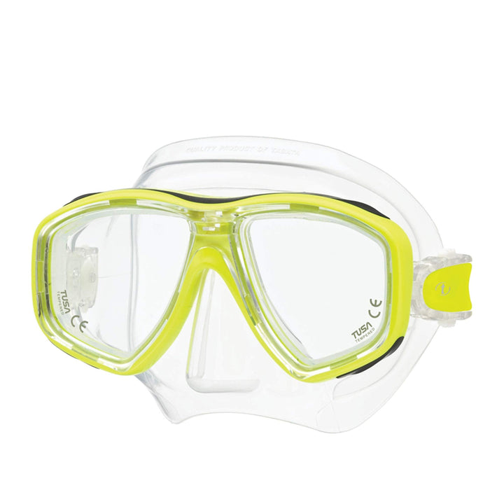 Tusa M-212 Ceos Clear Skirt Scuba Diving Mask - Flash Yellow