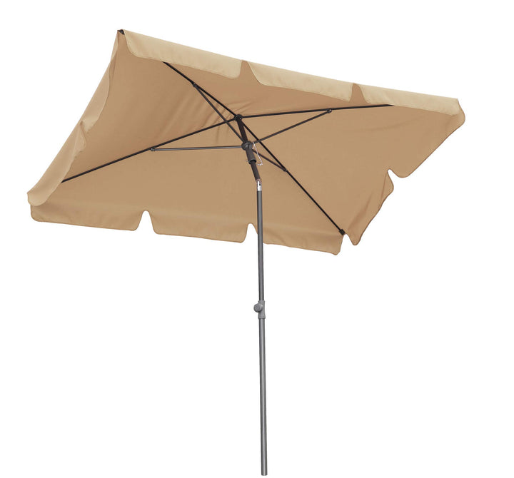 QUICK STAR Balkon Sonnenschirm 200x125cm Balkonschirm Rechteckig Knickbar Sand Gartenschirm UV 50