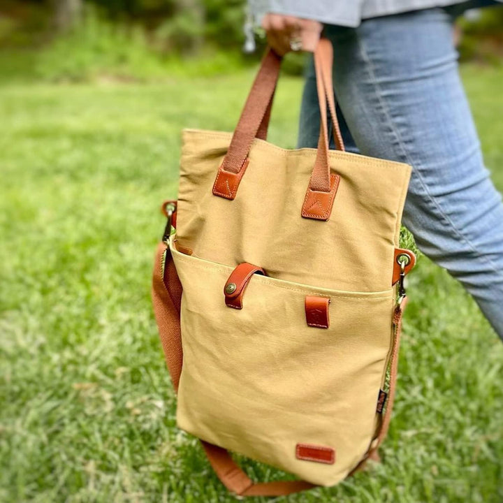 TOURBON Fahrradtasche für Damen, Segeltuch, Schultertasche, Packtasche zum Anclippen mit Schnellvers