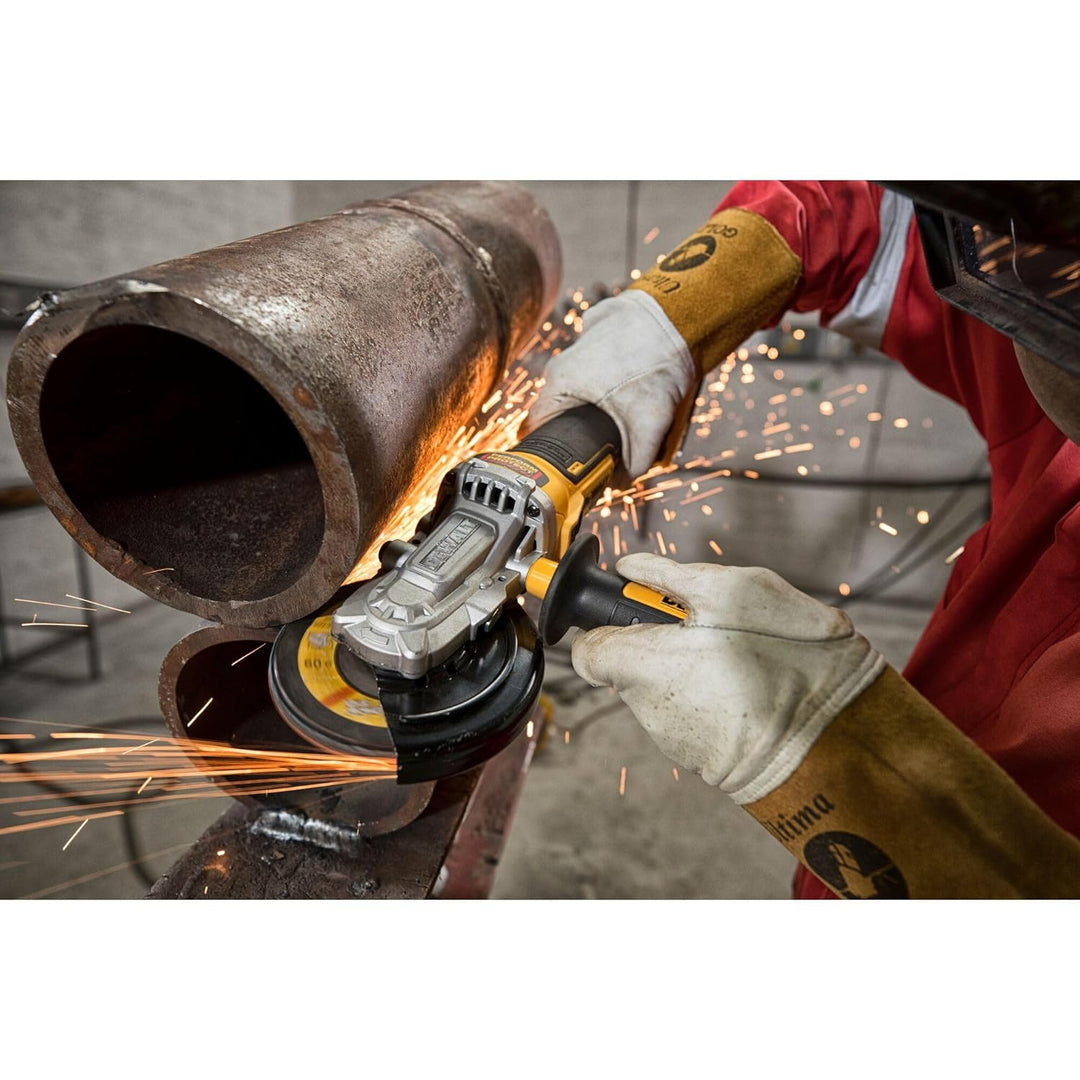 Dewalt 18 Volt 125 mm Akku-Flachkopfwinkelschleifer DCG405FN (800 Watt, bürstenloser Motor, flacher