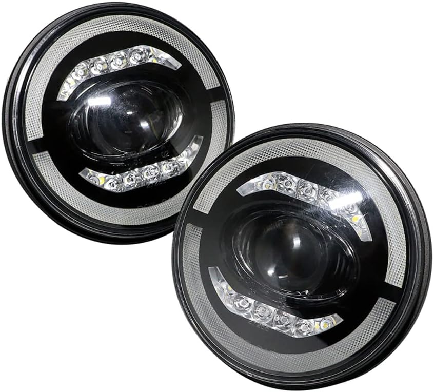 AUTO-STYLE Satz LED Scheinwerfer kompatibel mit Land Rover 90/110 & Defender - Schwarz