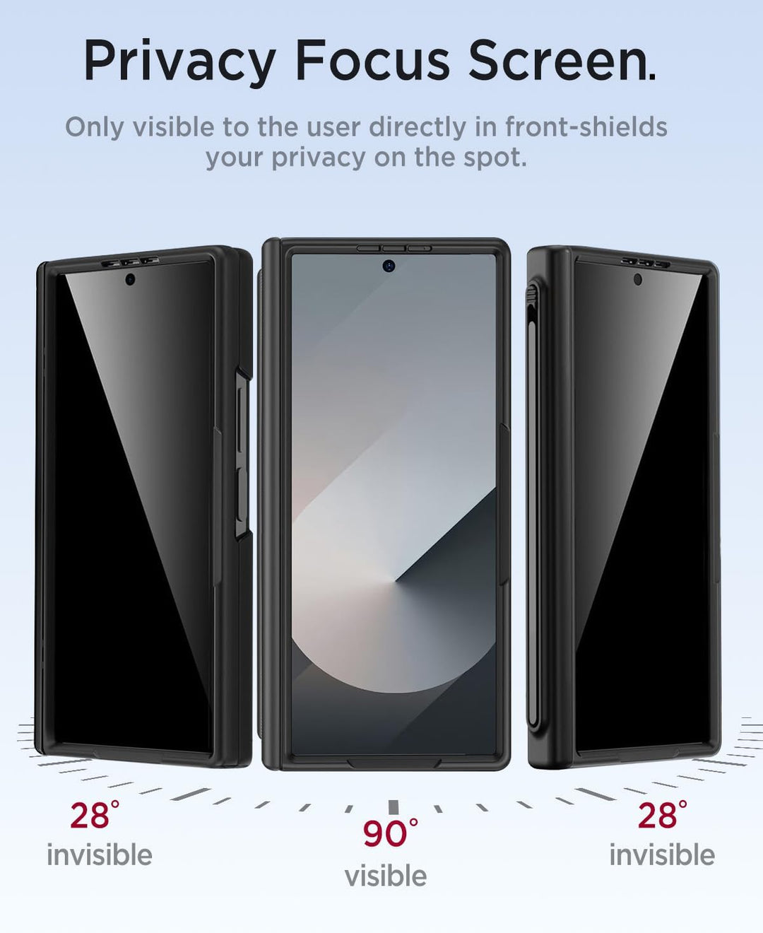 Miimall Magnetisch Hülle Kompatibel mit Samsung Galaxy Z Fold 6 Hülle mit S-Pen &Stifthalter, [Anti-