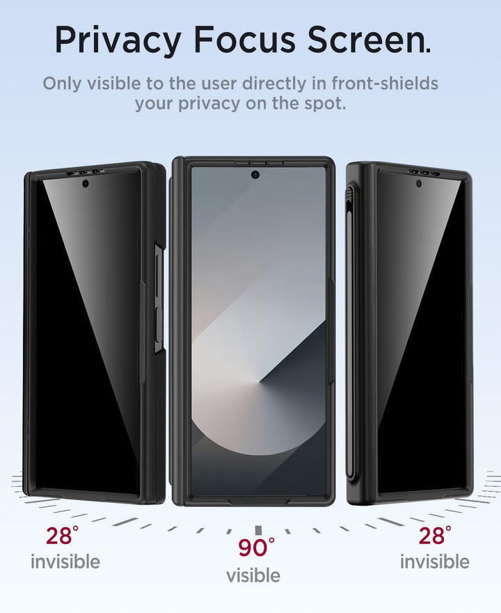Miimall Magnetisch Hülle Kompatibel mit Samsung Galaxy Z Fold 6 Hülle mit S-Pen &Stifthalter, [Anti-