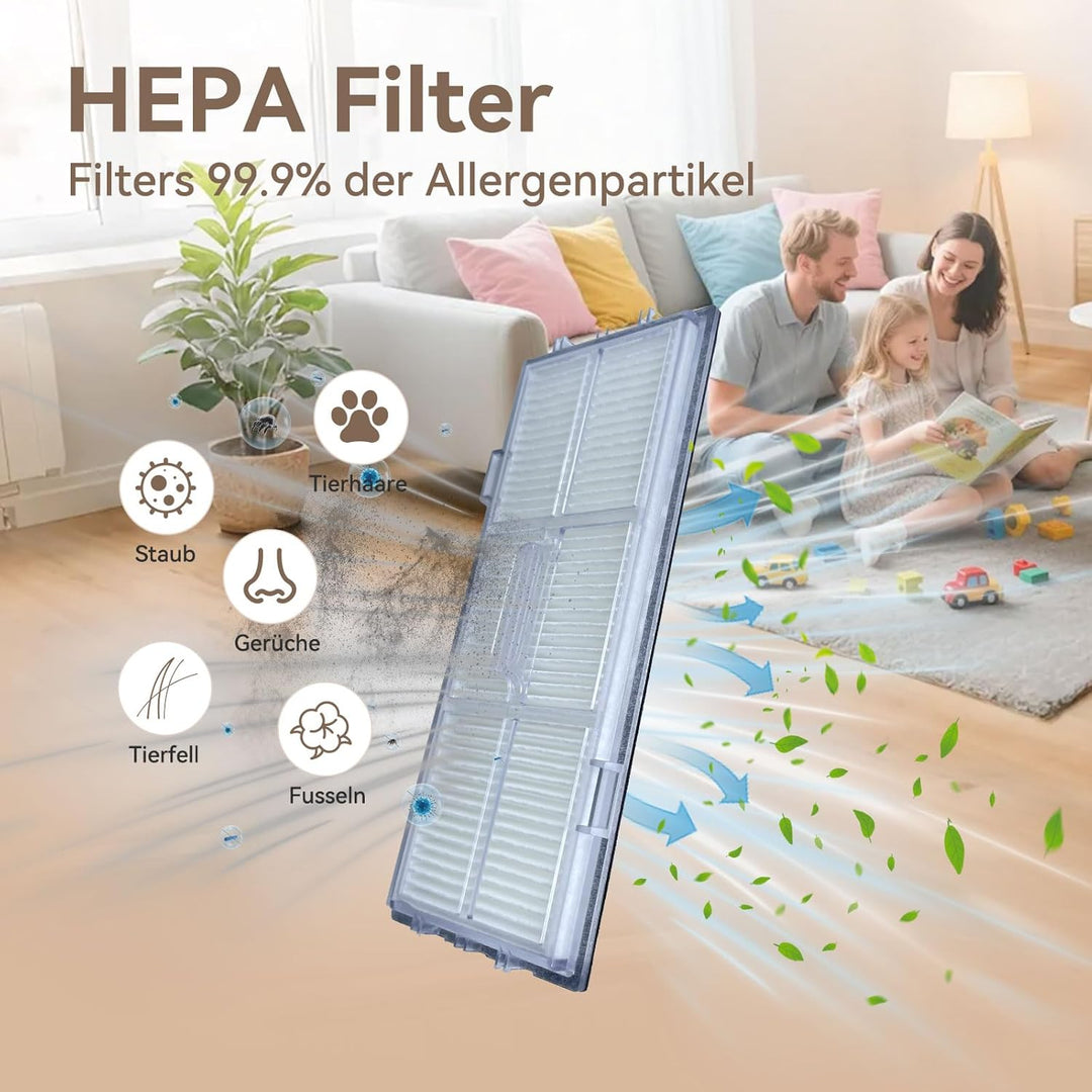 Zubehör für Roborock S7 MaxV Ultra/S7 Pro Ultra/S7/S7 Plus | 2 Hauptbürsten 4 HEPA-Filter 4 Wischtüc