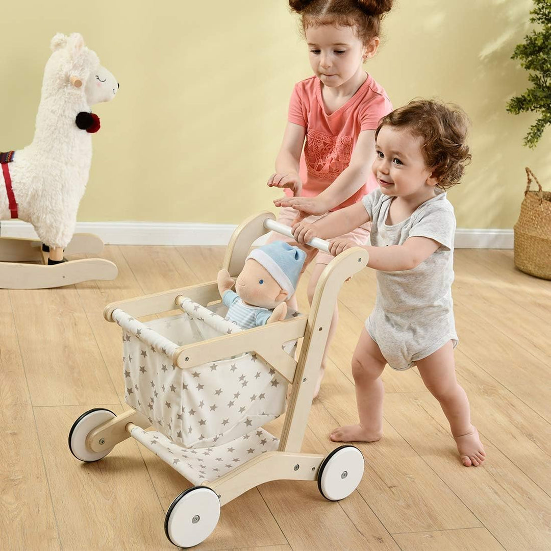 Labebe Lauflernwagen holz, 2-in-1 Verwendung als Laufwagen, Gehfrei Lauflernhilfe Baby/Lauflernhilfe