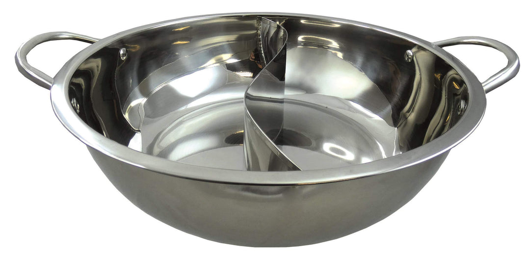 yoaxia ® - [ Ø 32cm Edelstahl HOT POT ] Topf mit 2 Kammern / Feuertopf / Shabu Shabu