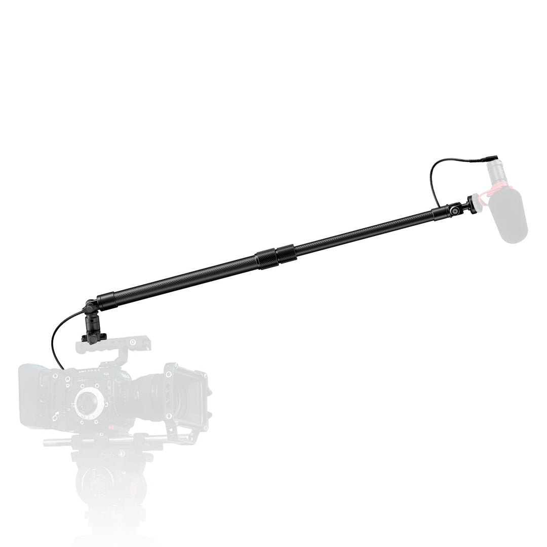 NEEWER Mikrofon Tonangel aus Kohlefaser, 44–92cm ausziehbar Microphone Boompole, Mic Arm mit integri